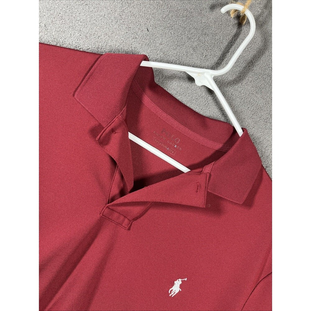 Polo Ralph Lauren Men's Shirt L Red Performance Golf Short Sleeve Textured